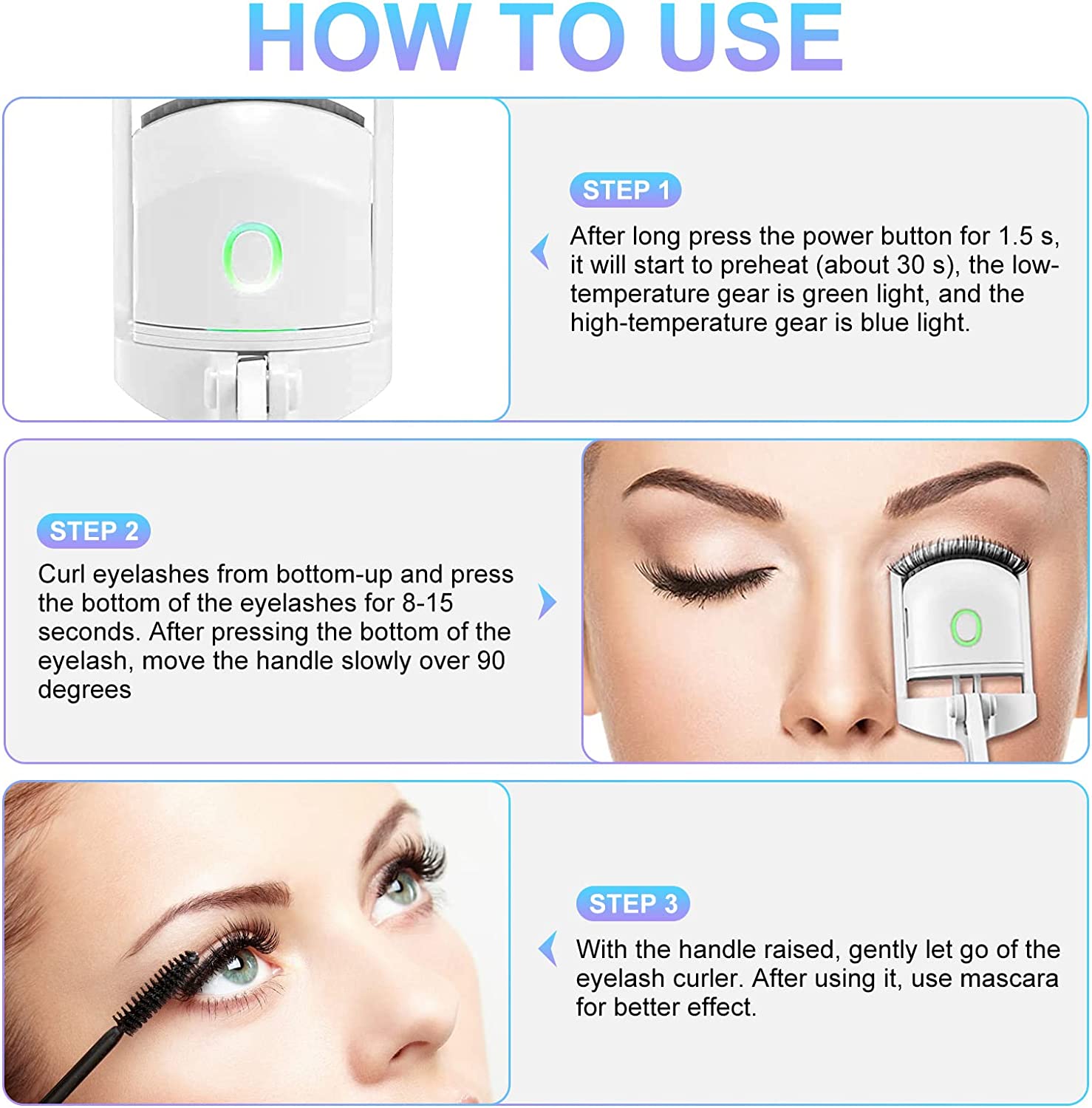 Rechargeable Electric Heated Eyelash Curler