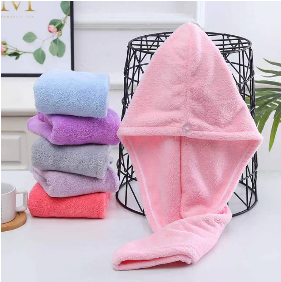 Hair Dryer Towel Cap - Pack of 3 (Pink, Blue, & Grey)